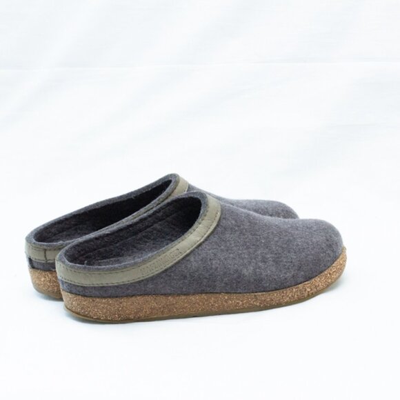 Haflinger Clogs Gray Felted Wool Grizzly Slippers Mules Slip On EU 39 US 8 Boho - Picture 8 of 10